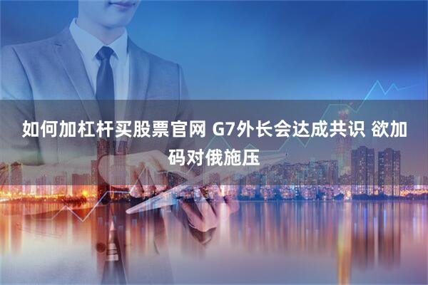 如何加杠杆买股票官网 G7外长会达成共识 欲加码对俄施压