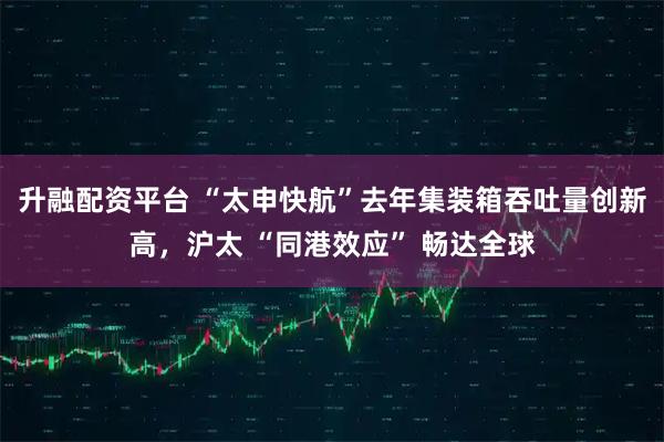 升融配资平台 “太申快航”去年集装箱吞吐量创新高，沪太 “同港效应” 畅达全球